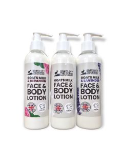 Goats of the Gorge - Goats Milk 6 Piece Skin Lotion (2x Geranium, 2x Lavender & 2x Unscented) - 6 x 250ml