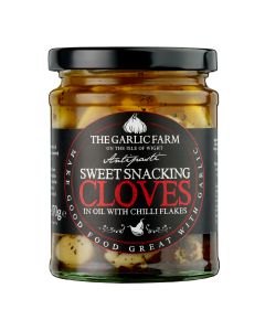 The Garlic Farm - Sweet Snacking Cloves in Oil with Chilli Flakes - 6 x 270g