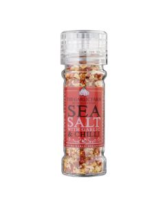 The Garlic Farm - Sea Salt with Garlic & Chilli Grinder - 6 x 60g