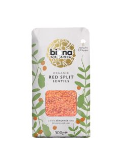 Biona - Organic Red Split Lentils - 6 x 500g