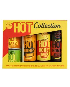 JD’s Hot Honey - Hot Honey Collection Gift Set inc 3 x 260g Hot Honey & 2 x 275g Chilli Flakes - 5 x 1.1kg
