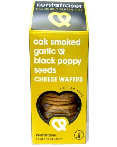 Kent & Fraser - Oak Smoked Garlic & Black Poppy Seed Cheese Biscuits - 6 x 110g