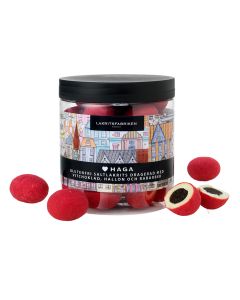Lakritsfabriken - Gluten Free Haga Salty Liquorice Coated with White Chocolate, Raspberry & Rhubarb - 12 x 150g