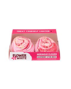 Flower & White - Raspberry Eton Mess Meringue Clouds Twins - 8 x 130g