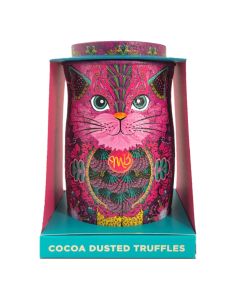 Monty Bojangles - Persian Pink Cat Tin with Choccy Scoffy Cocoa Dusted Truffles - 6 x 135g