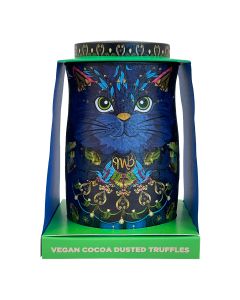 Monty Bojangles - Vegan Midnight Prince Cat Tin with Cocoa Nib Nights Cocoa Dusted Truffles - 6 x 135g