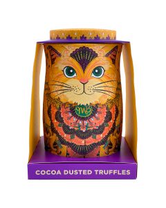 Monty Bojangles - Savanna Gold Cat Tin with Flutter Scotch Cocoa Dusted Truffles - 6 x 135g