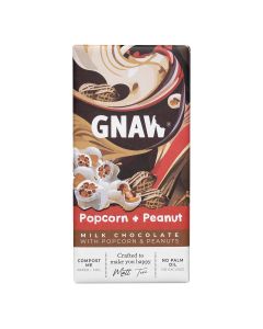 GNAW - Milk Popcorn & Peanut Chocolate Bar - 15 x 80g