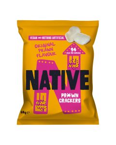 Native Snacks - Vegan Pr*wn Crackers Original Prawn Flavour - 12 x 60g