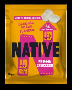 Native Snacks - Vegan Pr*wn Crackers - Original Prawn Flavour - 12 x 60g