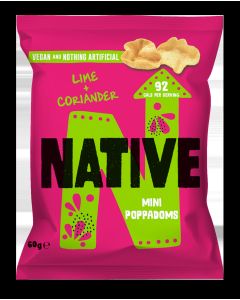 Native Snacks - Lime & Coriander Mini Poppadoms - 12 x 60g