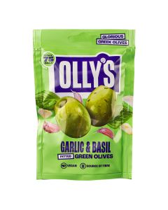 OLLY's - Garlic & Basil Olives - 12 x 50g