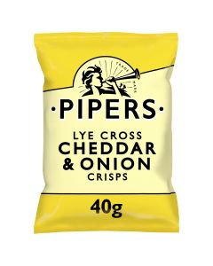Pipers - Lye Cross Cheddar & Onion Crisps - 24 x 40g