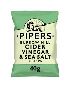 Pipers - Burrow Hill Cider Vinegar & Sea Salt Crisps - 24 x 40g