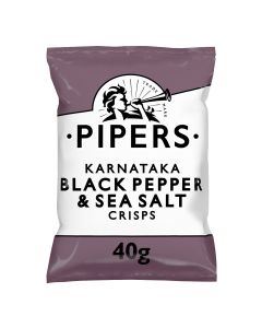 Pipers - Karnataka Black Pepper & Sea Salt Crisps - 24 x 40g