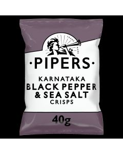 Pipers - Karnataka Black Pepper & Sea Salt Crisps - 24 x 40g