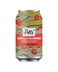 Potts - Ragu alla Calabrese Pasta Sauce with Roasted Peppers in a Can - 8 x 330g