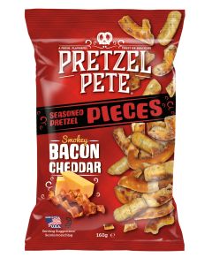 Pretzel Pete - Smoky Bacon & Cheddar Seasoned Broken Pieces - 8 x 160g