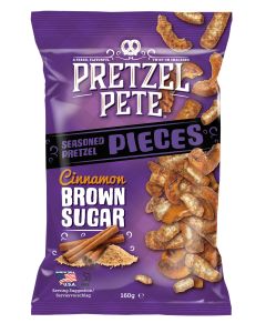 Pretzel Pete - Cinnamon Brown Sugar Seasoned Pretzel Pieces - 8 x 160g