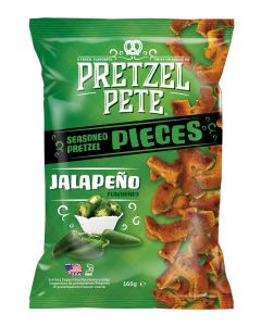 Pretzel Pete - Jalapeno Seasoned Pretzel Pieces - 8 x 160g