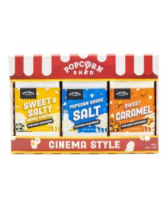 Popcorn Shed - Cinema Style Popcorn Seasoning Shakers (Caramel, Sea Salt and Sweet & Salty) - 6 x 390g