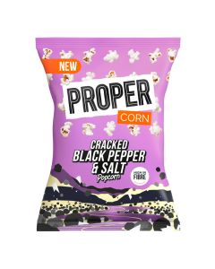 Proper - Cracked Black Pepper & Salt Popcorn - 8 x 70g