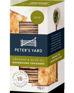 Peter's Yard - Oregano & Olive Oil Sourdough Crackers - 8 x 90g