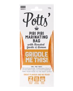 Potts - Piri Piri with Roasted Garlic & Lemon Marinating Bag - 10 x 150g