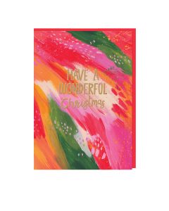 Raspberry Blossom - Have a Wonderful Christmas Card (22cm x 11cm) - 6 x 25g
