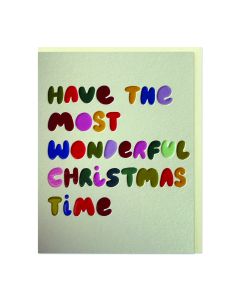Raspberry Blossom - Have the Most Wonderful Christmas Card (9.6cm x 13.3cm) - 6 x Single Units