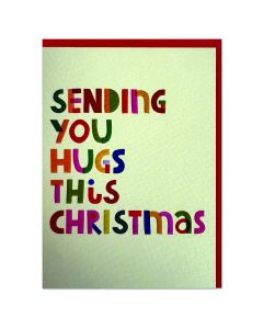Raspberry Blossom - Sending you Hugs this Christmas Card (11.5cm x 16.2cm) - 6 x Single Units