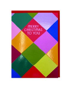 Raspberry Blossom - Merry Christmas To You Diamond Card (11.5cm x 16.2cm) - 6 x Single Units