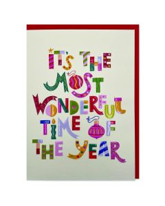 Raspberry Blossom - It's the Most Wonderful Time of the Year Card (11.5cm x 16.2cm) - 6 x Single Units