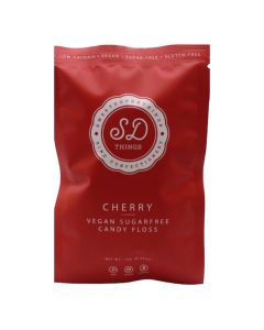 SweetDoughThings - Cherry Sugar-Free Candy Floss Pouch - 10 x 12g