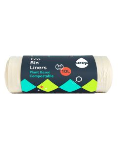 Seep Living - 10L Small Compostable Bin Liners (25 Bags) - 15 x 169g