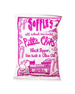 Soffle's - Black Pepper, Olive Oil and Sea Salt Pitta Chips - 9 x 165g