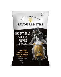 Savoursmiths - Desert Salt & Black Pepper Flavour Potato Crisps - 12 x 150g