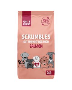 Scrumbles - Complete Dry Dog Food for Adult & Senior (Salmon) - 4 x 2kg
