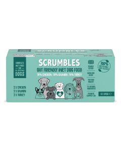Scrumbles - Wet Dog Food Multipack (2 x Chicken, 2 x Salmon, 2 x Turkey) - 1 x 2370g
