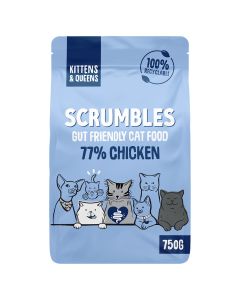Scrumbles - Complete Dry Cat Food for Kittens & Queens (Chicken) - 6 x 750g