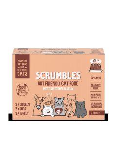 Scrumbles - Wet Cat Jelly Meat Multipack (2 x Chicken, 2 x Duck, 2 x Turkey) - 1 x 480g