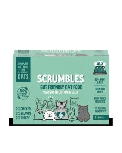 Scrumbles - Wet Cat Jelly Classic Multipack (2 x Chicken, 2 x Salmon, 2 x Turkey) - 1 x 480g
