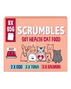 Scrumbles - Grain Free Wet Cat Jelly Recyclable Pouch Fish Selection - 4 x 680g