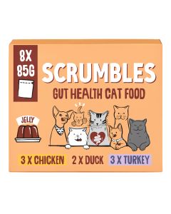 Scrumbles - Grain Free Wet Cat Jelly Recyclable Pouch Meat Selection - 4 x 680g