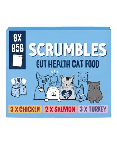 Scrumbles - Grain Free Wet Cat Pate Recyclable Pouch Selection - 4 x 680g
