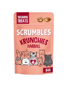 Scrumbles - Krunchies Anti-Hairball Cat Pillow Treats - 12 x 60g