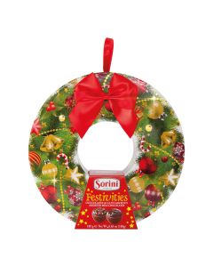 Sorini - Christmas Wreath with Milk Chocolate Filled with Cocoa Cream & Milk Chocolate Filled with Hazelnut Cream & Cereals - 6 x 188g