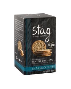 Stag Bakeries - Salt & Black Pepper Water Biscuits - 12 x 150g