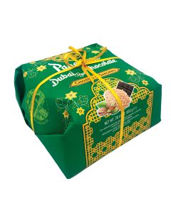 Chiostro di Saronno - Hand Wrapped Panettone Dubai Style Chocolate filled with Pistachio Cream - 8 x 800g