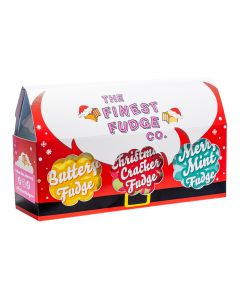 The Finest Fudge Co. - Christmas Fudge Gift Pack inc. Buttery, Christmas Cracker & Merry Mint - 4 x 375g